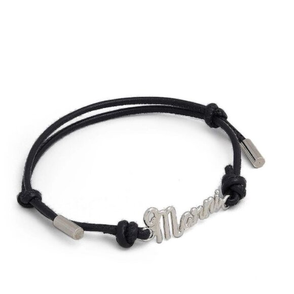 BNWT AW22 MARNI LOGO PLAQUE ROPE BRACELET COAL - Picture 4 of 5